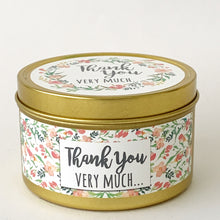 Cargar imagen en el visor de la galería, THANK YOU VERY MUCH - Scented Wax Candle - Gold Tin - Itsavela