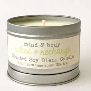 Relax + Recharge - Scented Soy Blend Candle - Itsavela