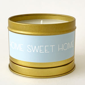 HOME SWEET HOME -Scented Wax Candle- Gold Tin - Itsavela