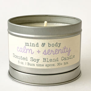 Calm+Serenity - Scented Soy Blend Candle - Itsavela