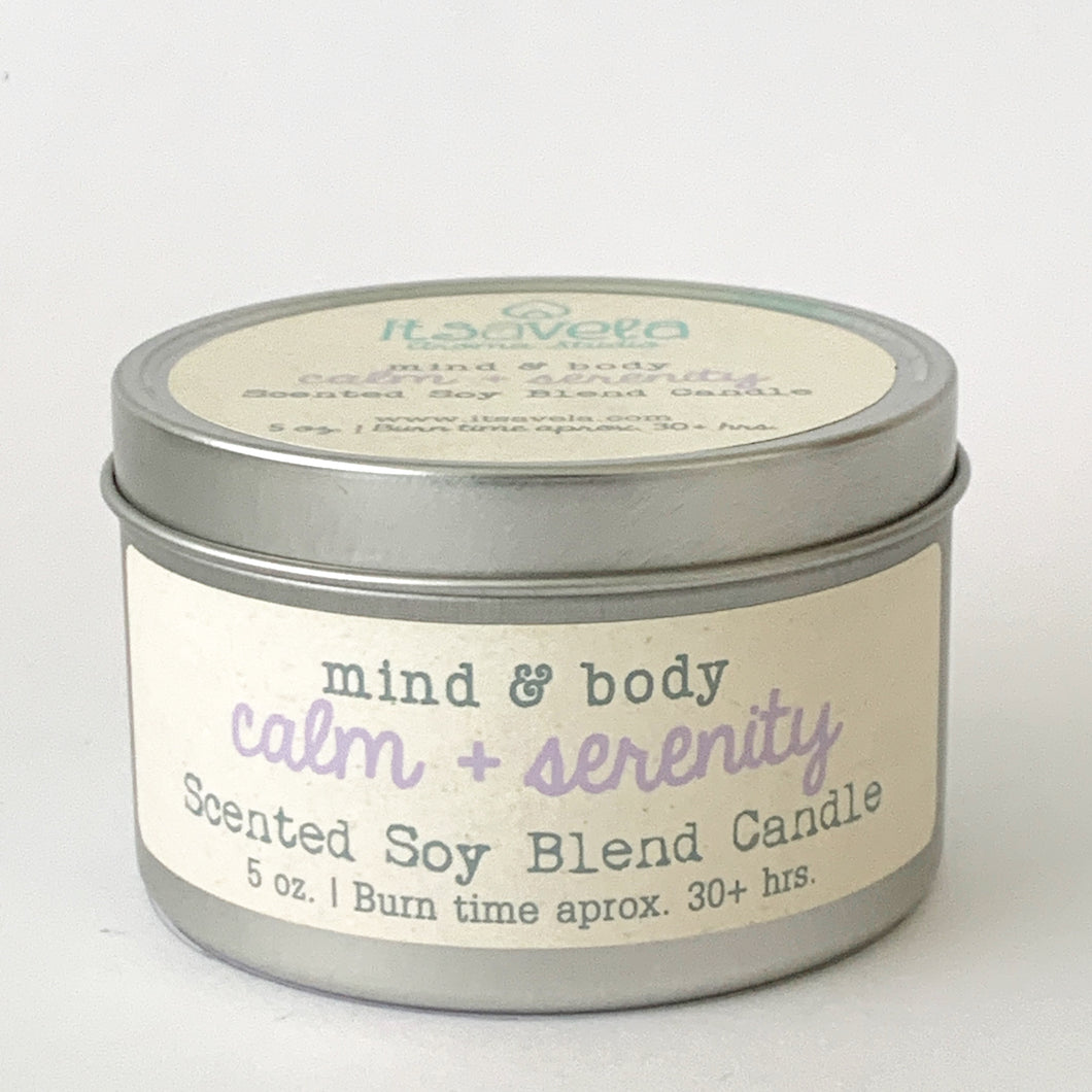 Calm+Serenity - Scented Soy Blend Candle - Itsavela