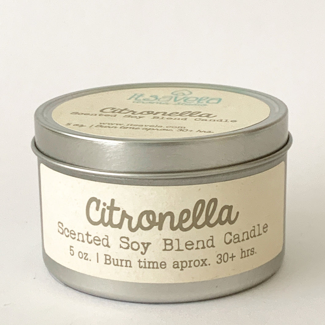 Citronella - Scented Soy Blend Candle - Itsavela