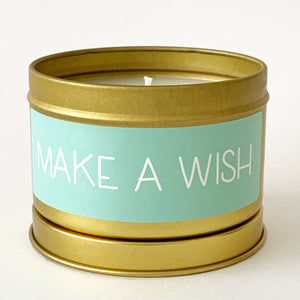 MAKE A WISH -Scented Wax Candle - Gold Tin - Itsavela