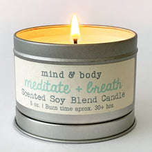 Cargar imagen en el visor de la galería, Meditate + Breath - Scented Soy Blend Candle - Itsavela