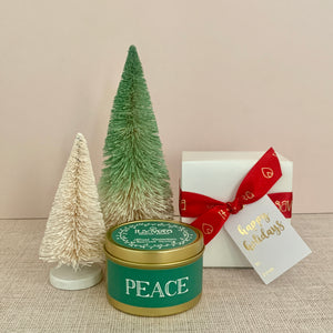 PEACE - Vela de cera de soya con aroma a Pino Navideño - Itsavela