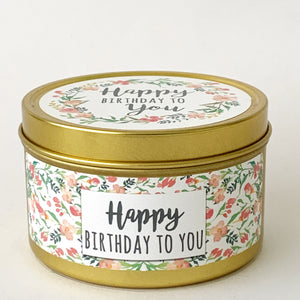 HAPPY BIRTHDAY TO YOU - Scented Wax Candle - Gold Tin - Itsavela