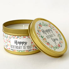 Cargar imagen en el visor de la galería, HAPPY BIRTHDAY TO YOU - Scented Wax Candle - Gold Tin - Itsavela